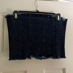 Jean strapless top